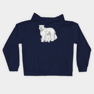 Polar Bear Mom and Cub Kids Hoodie